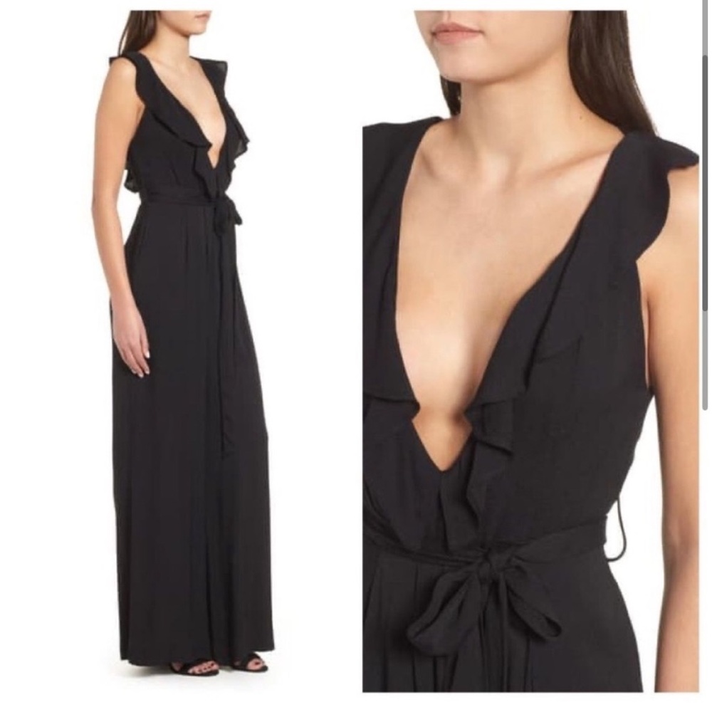 AFRM Black Ruffled Jumpsuit - Picture 2 of 4